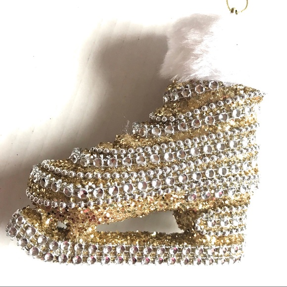 1 Christmas Gold Ice Skate Tree Ornaments Christmas Decoration - NWT Gift 🎁 - Picture 3 of 4